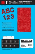 Headline Sign 31113 Stick-On Vinyl Letters and Numbers, Red, 1-Inch