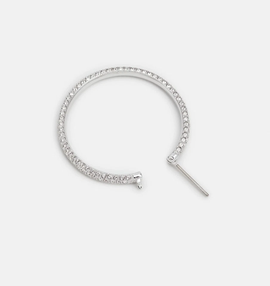 Pendientes de aro grandes nuevos en caja 100 % marca SWAROVSKI 5389432 piedra pavé de rodio Foto 3 de 4