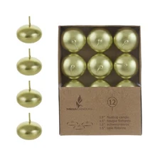 Mega Candles - Unscented 1.5" Floating Disc Candles - Gold, Set of 36