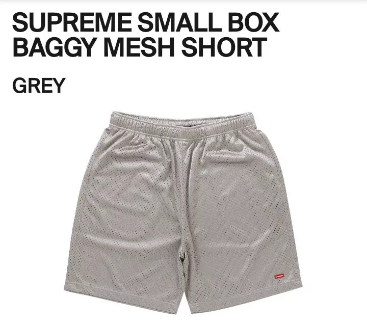 Size L - Supreme Small Box Logo Baggy Mesh Shorts (SS23)(Grey)