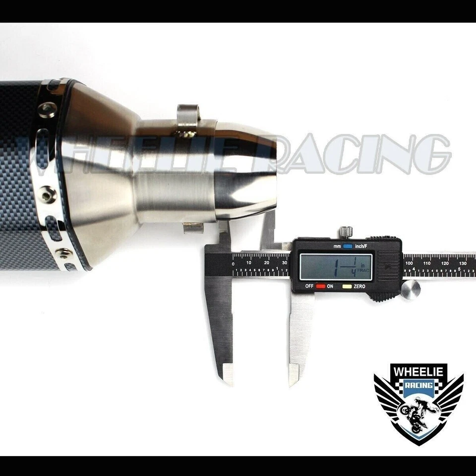 Silenciador de escape de fibra de carbono con punta enrollada de 1-1/4" rendimiento de carreras aspecto de 1,5"-2" Foto 4 de 4