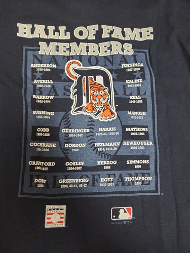 Gear Detroit Tigers XL Hall Of Fame Members 2 Sided Graphic Print T-Shirt NWT