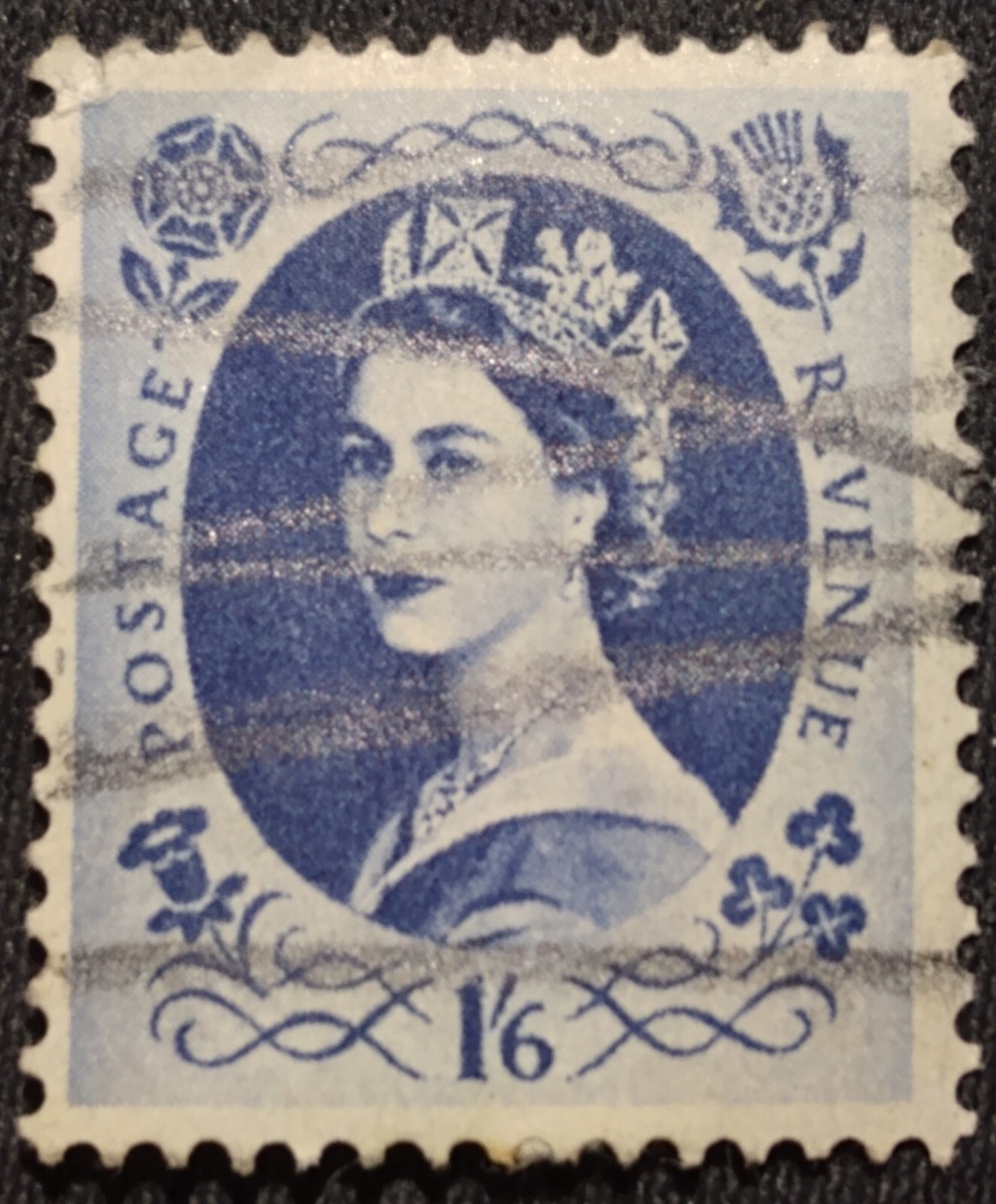 GREAT BRITAIN🇬🇧Queen Elizabeth II Stamp 1'6 Sh'P FREE2Ship