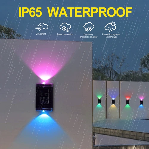 4X LUCES DE PARED LED PARA VALLA DE PUERTA CON ENERGÍA SOLAR SÚPER BRILLANTES LÁMPARA DE JARDÍN EXTERIOR - Imagen 12 de 18