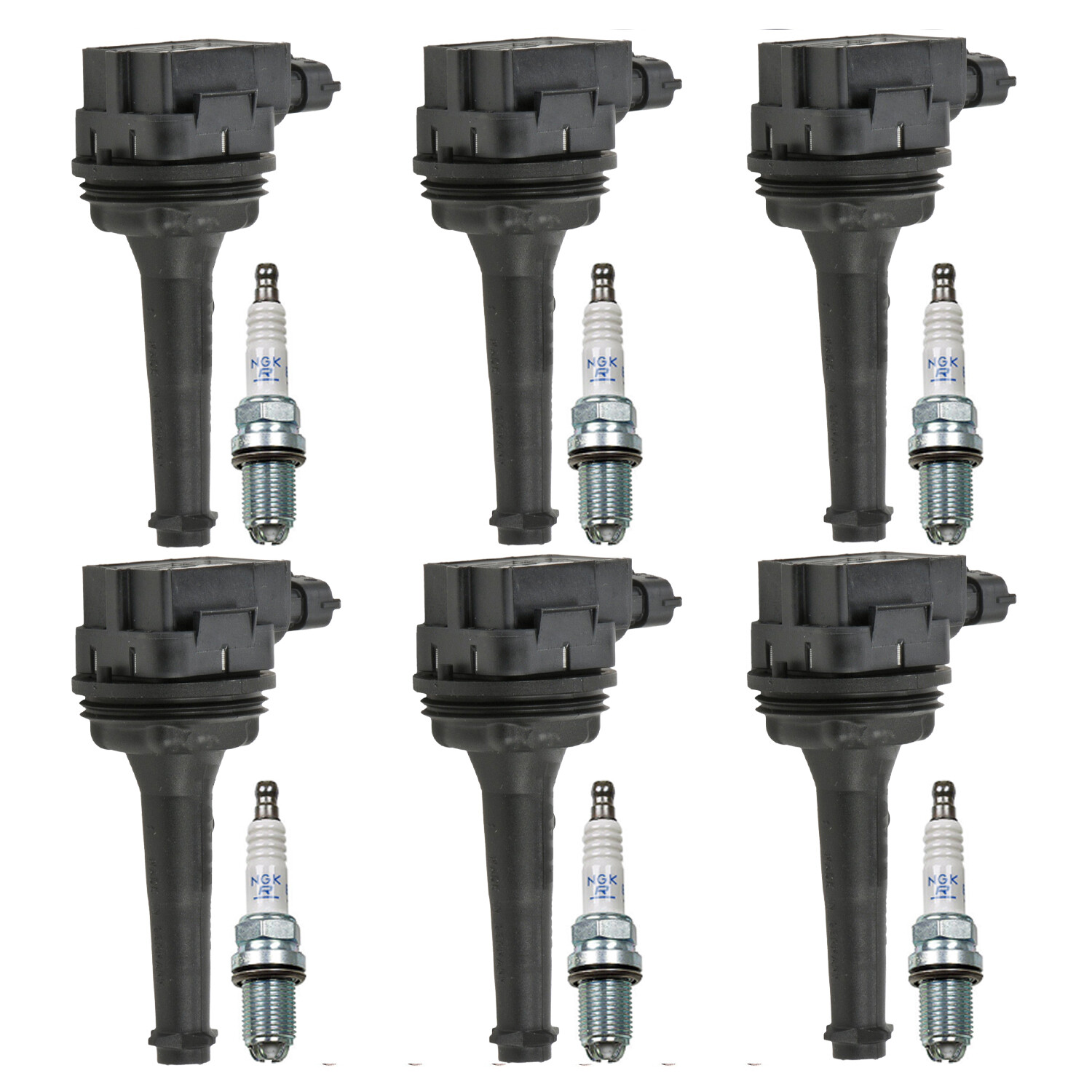 Bosch 6 Ignition Coil NGK 6 Laser Platinum Spark Plug Kit For Volvo S80 2.9 L6
