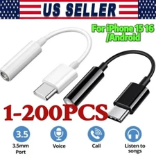 USB-C Type C to 3.5mm AUX Headphone Jack Adapter Lot For iPhone 15/Android Phone