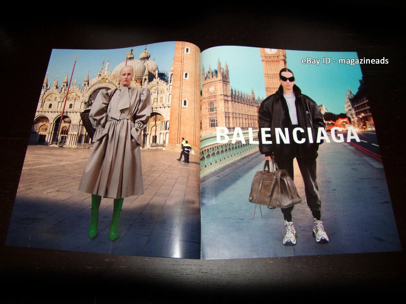 BALENCIAGA 2 pagine ADVERT inverno 2021 MAUD ESCUDIE Stephanie Gudra LUOGHI FAMOSI