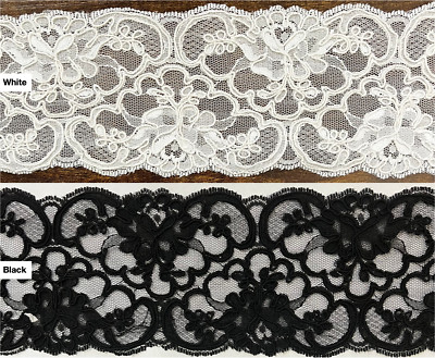 3'' Corded Bridal Embroidered Lace Trimming - 3 Continuous Yards!