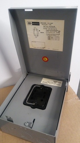 Gabinete de desconexión Murray PE230VR 2 polos sin fusionar 60 amperios 3 hp 1 ph 120/240 v CA - Imagen 3 de 3