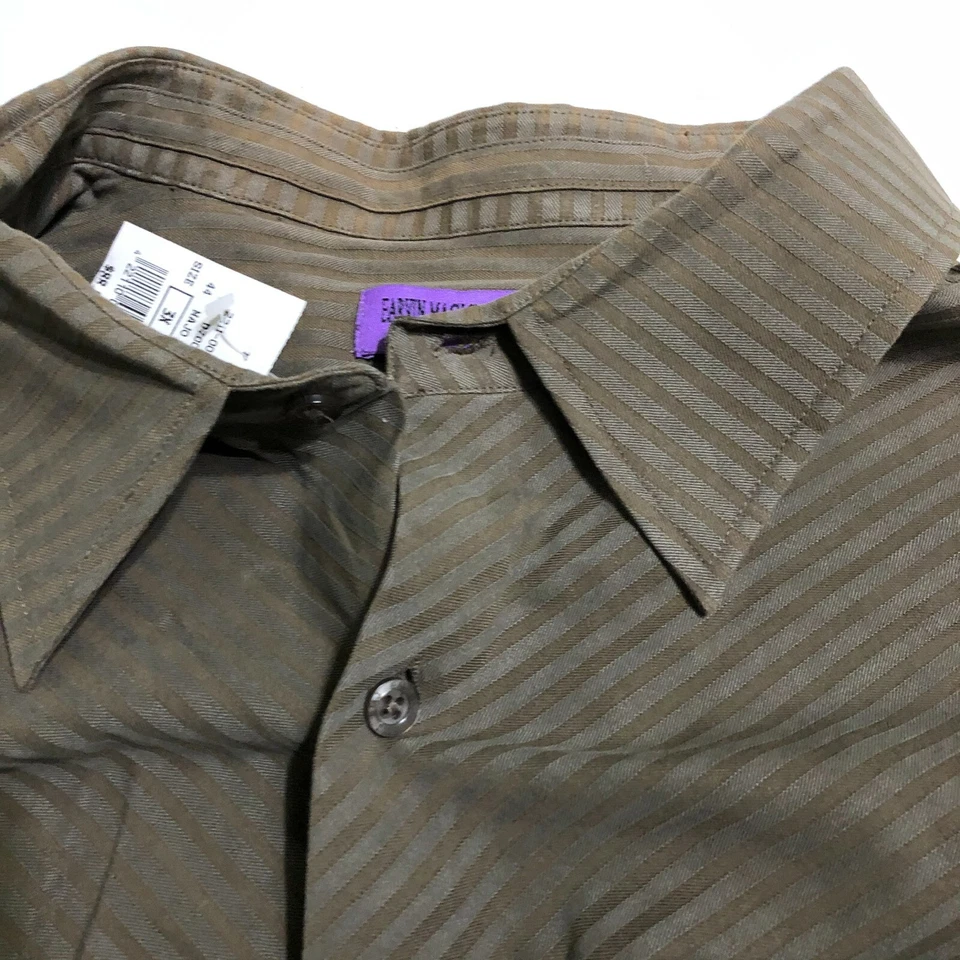 Camisa Earvin Magic Johnson Signature LS Seda Marrón Rayas Talla 3X De Colección Nueva de Lote Antiguo Foto 2 de 4