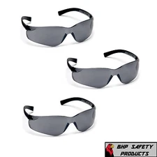 (3 PAIR) PYRAMEX MINI ZTEK SAFETY GLASSES SMOKE GRAY LENS KIDS S2520SN Z87+