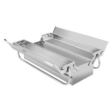 2-tier Metal Cantilever Tool Box 21 Fold Out Stainless Steel Tool Box W Handle