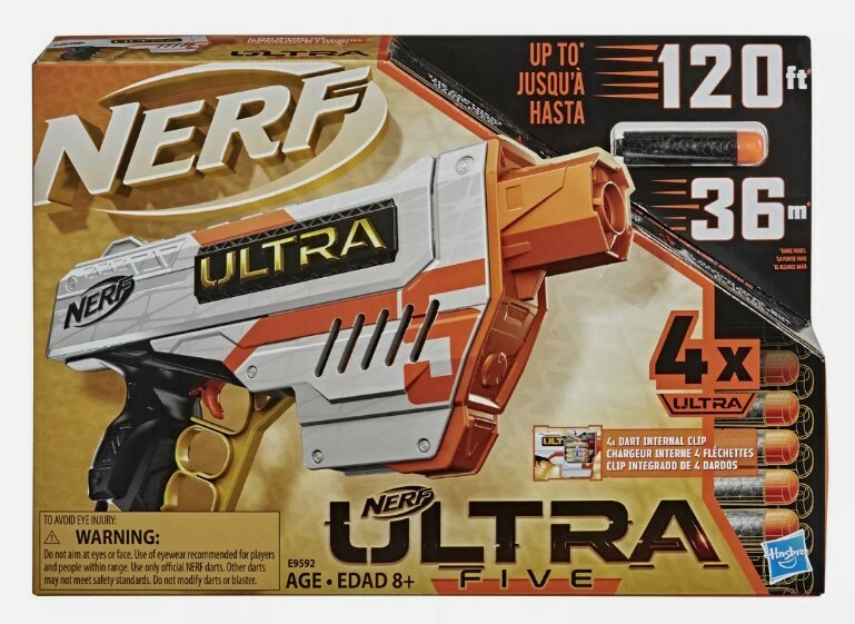 NERF ULTRA トイガン 120フィート Nerf Ultra Five Blaster 4 Nerf Ultra Darts Internal Clip