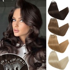THICK 300PCS Micro Loop Ring Real Remy Human Hair Extensions Beads Tip 150G Long