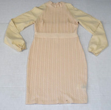 Dress Shein Size M Ivory Cable Knit Stretchy Slit Sleeve NWOT