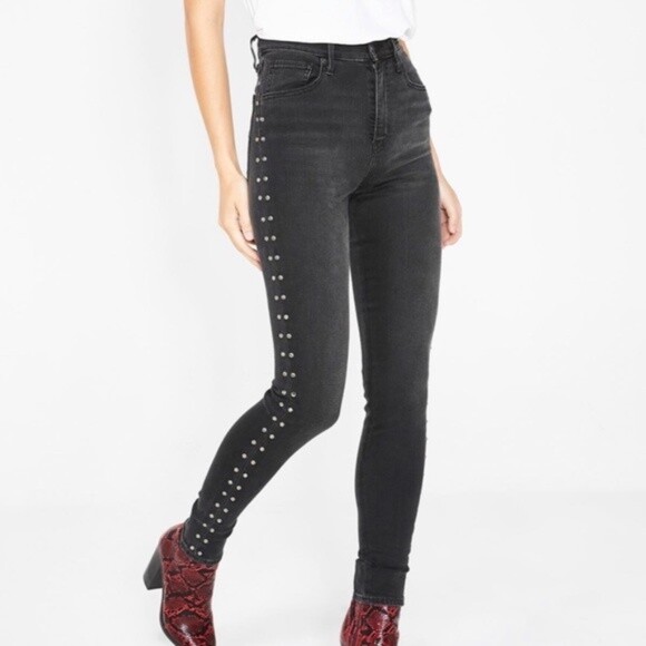 Levi’s Mile High Super Skinny Studded Washed Black size 28 EUC image 7