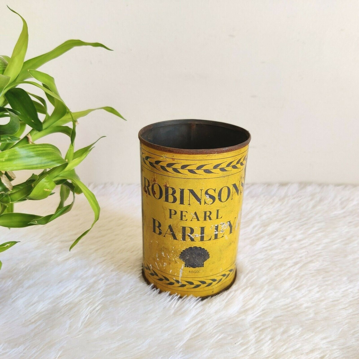 1930s Vintage Robinsons Pearl Barley Baby Food Advertising Tin Box 