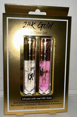 PX 24K Gold Lip Gloss Lip Topper Clear 2 PCS SET. Great Gift. Lip