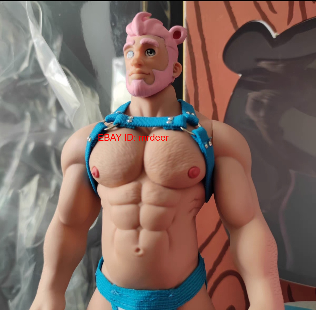 Tossa My Blue Bear Man Pink Hair Action Figures Model Toys Collect