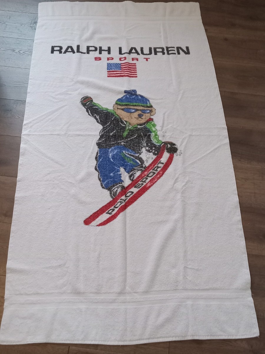 Vintage Ralph Lauren Polo Sport Towel Snowboarding Bear USA