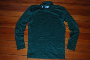Men's ColdGear Emerald Green Compression Mock Long Sleeve Shirt (Medium)