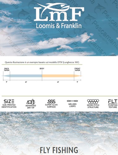 Coda di topo LMF Loomis & Franklin XP SENSE DOUBLE TAPER DT4F 100’ 120 g 7.8 gm - Foto 3 di 3