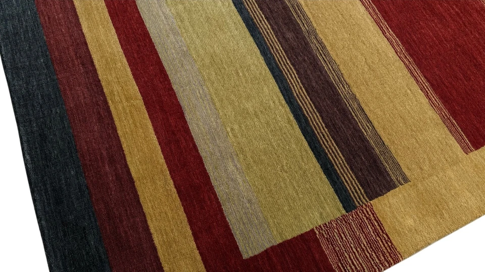 Tapis 100% Laine 170x240 CM Rouge Beige Tissé à la Main Gabbeh D'Orient BR10 - Photo 2/4