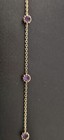 585 DP 💎 Stamped: 14k Gold-Purple Amethyst-0.32 ct -Joy, Slide Chain Bracelet  — photo 10