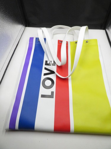 Bolso de mano de cuero a rayas Rebecca Minkoff Love (C) - Imagen 2 de 10