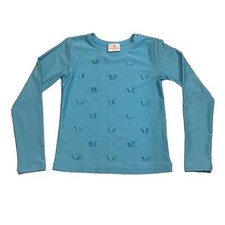 Hanna Andersson Girls Long Sleeve Rash Guard Blue Size 140 US 10