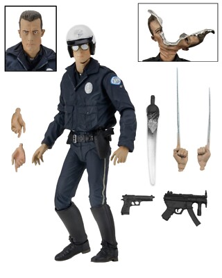 Terminator 2 -  Ultimate T-1000  Motorcycle Cop  figur 18cm - NECA