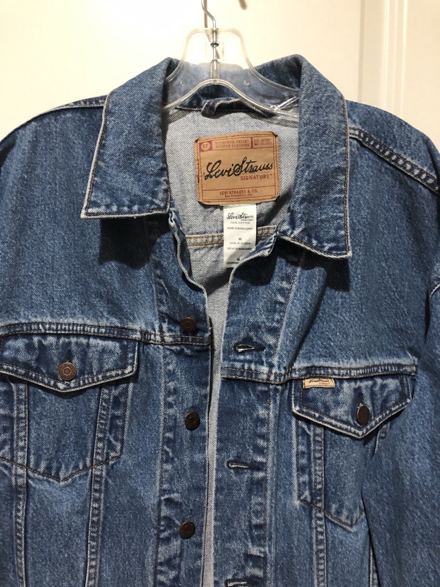 Levi Strauss Signature Denim Blue Jean Trucker Jacket Men's Levi Strauss Signature Denim Blue Jean Trucker Jacket Men's