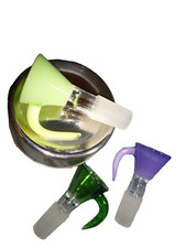 14mm Glass Bowl Bong Tobacco Water Pipe Green Star Screen HOOKAH Slide 1 Piece  