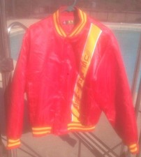 VINTAGE 90s US MARINES Corps USMC Satin Jacket Red Military Bomber Veteran sz M