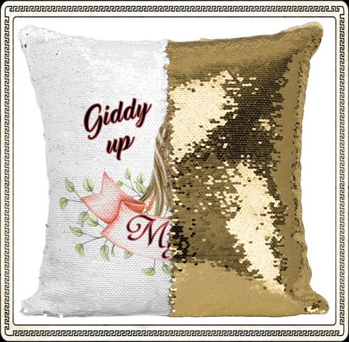 Personalised Pony Horse Magic Sequin Mermaid Cushion Pillow Cover 5 Colours - Picture 5 of 11