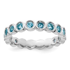 Sterling Silver Stackable Expressions Blue Topaz Ring Size 8