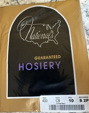 4PR VINTAGE NATIONAL 400 RHT NYLON STOCKINGS SIZE 10 Short Coffee Bean