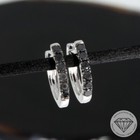 Wert 800 € schwarze Diamant Creolen (0,27 carat) in 585 14 Karat Weiß Gold