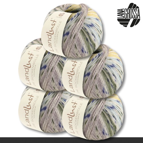 Lana Grossa 5 x 100 g Landlust die Sockenwolle 4-fädig Stricken Garn 34 Farben - Bild 59 von 103
