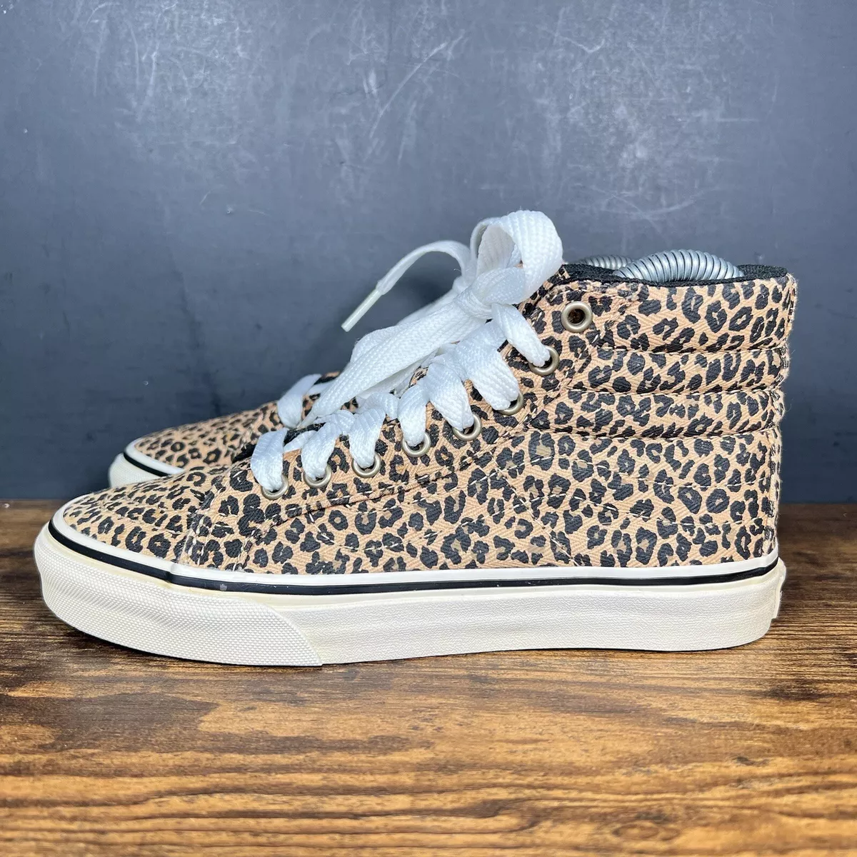 Vans Leopard Cheetah Print High Top Skate Shoes Womens Size 5.5 Mens/Youth Sz. 4
