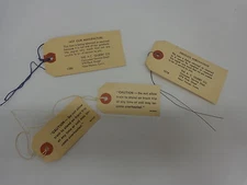 4 Original A.C. Gilbert Factory String tags