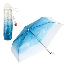 Tabi suru Kissa x Wpc. Folding Vinyl Umbrella Blue Cream Soda Design Japan NEW