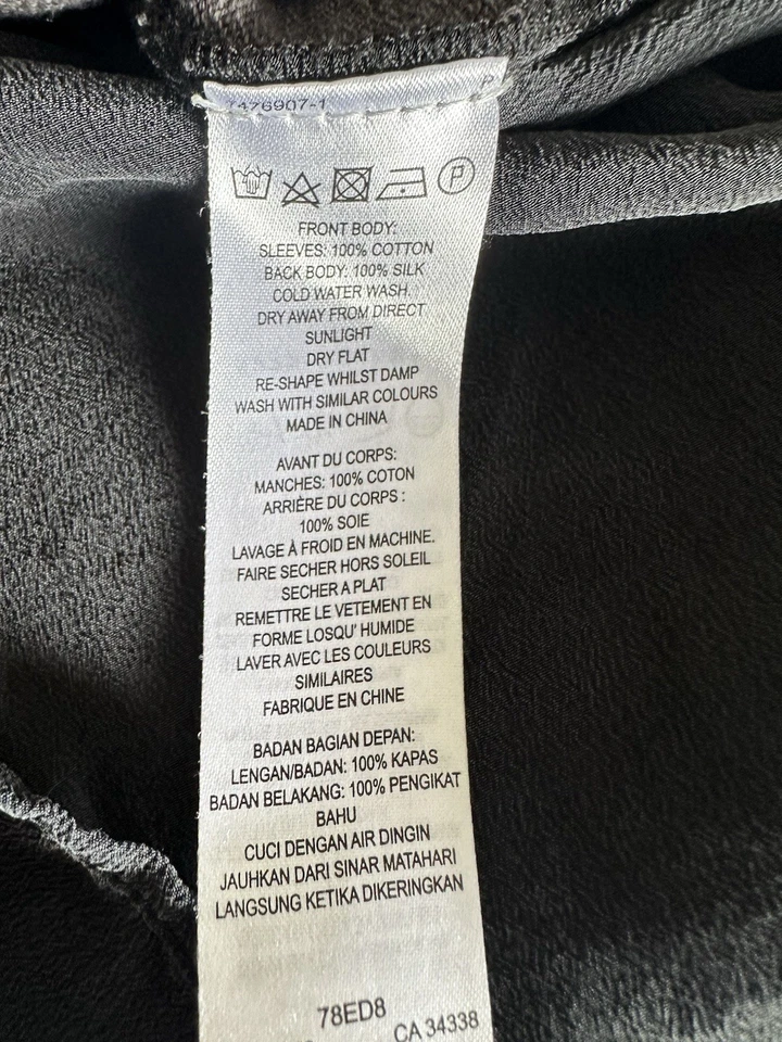 French Connection Silk Back Cotton V Neck long Sleeve Jumper Size S - image 4 of 4