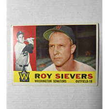 Topps 1960 Roy Sievers Washington Senators #25 Baseball MLB Card