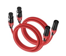 XLR Cable 6.6ft 2 Packs Premium Balanced Microphone Cable with 3Pin XLR Male...