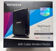 Netgear NightHawk AC1900 C7000 WiFi DOCSIS 3.0 Cable Modem Router Combo READ