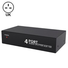 UK Stereo Audio Splitter 1X4 Analog Audio Distributor Aux L/R RCA 1 In 4 Out
