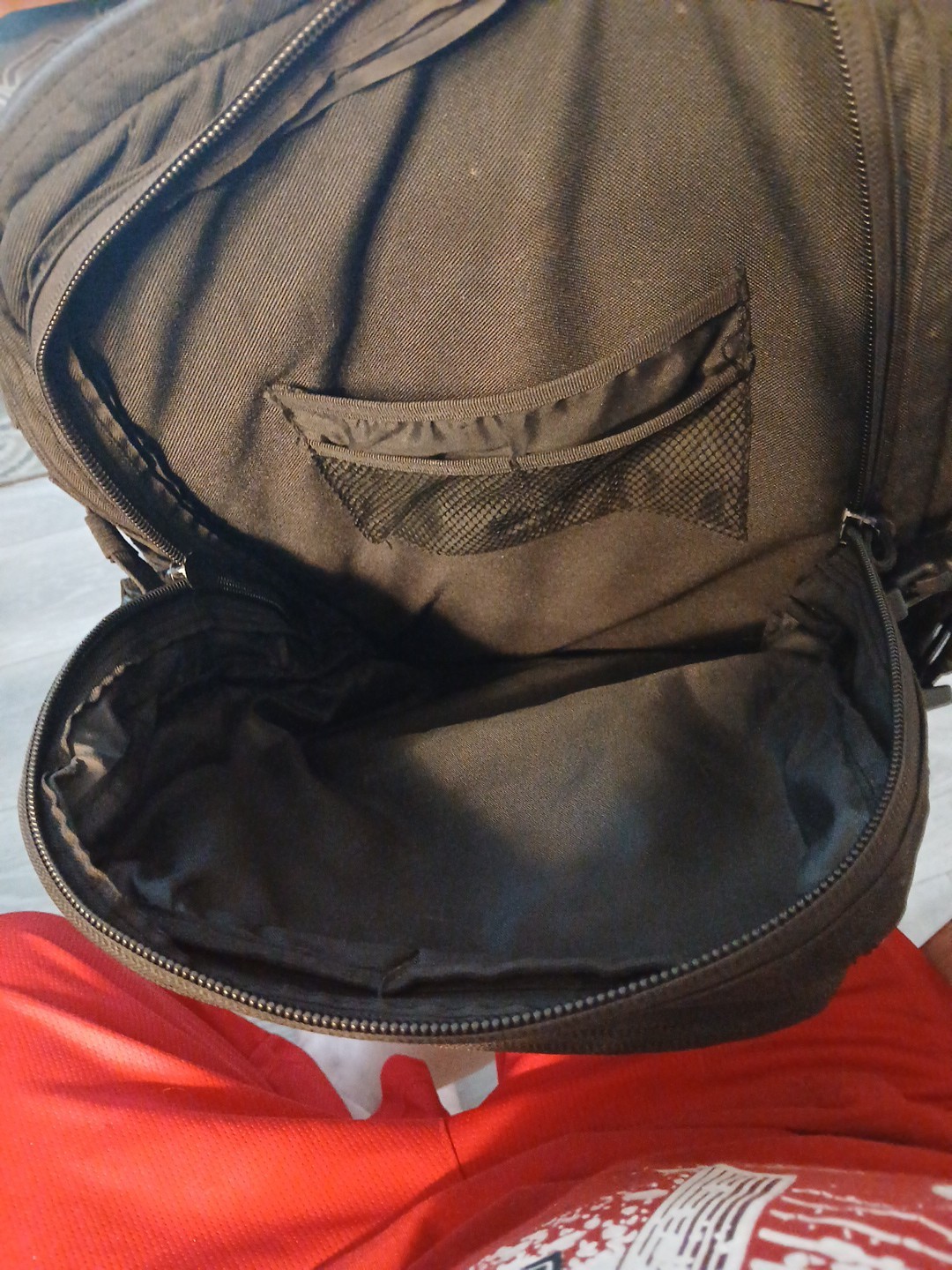 Black Canvas Backpack  Large Removeable  Black Fl… - image 5