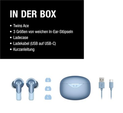 Twins Ace Bluetooth kopfhrer In Ear mit Hybrid Active Noise Cancelling, In-Ear K