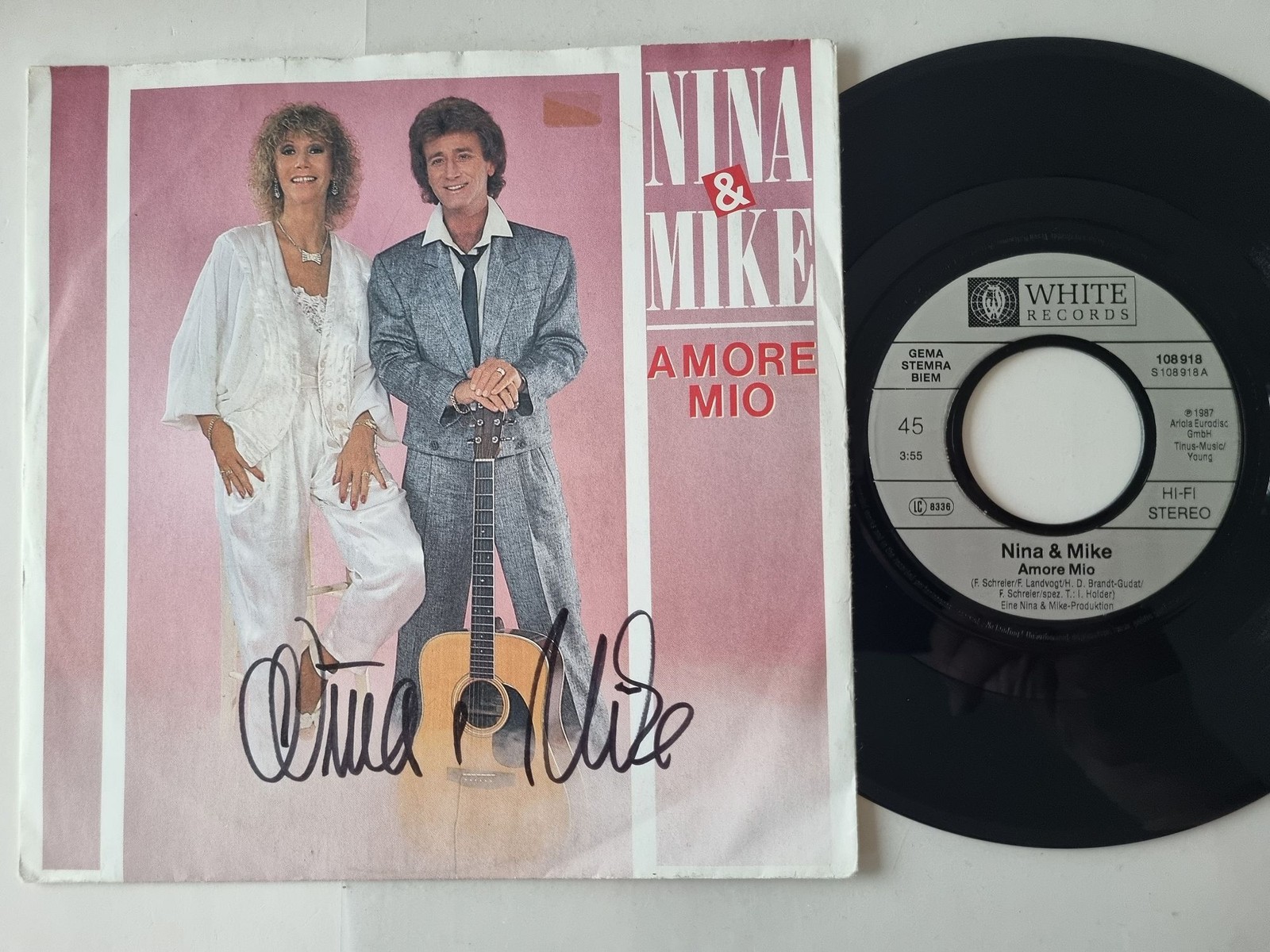 Nina & Mike - Amore Mio 7'' Vinyl Germany SIGNIERT MIT AUTOGRAMM